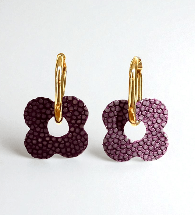 Créoles à fleur Violette 