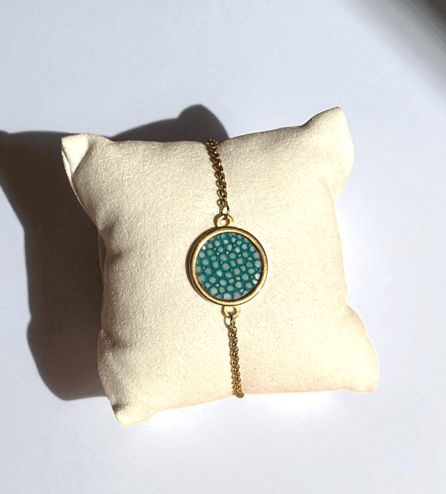 Bracelet à chaîne fine Bleu Azur